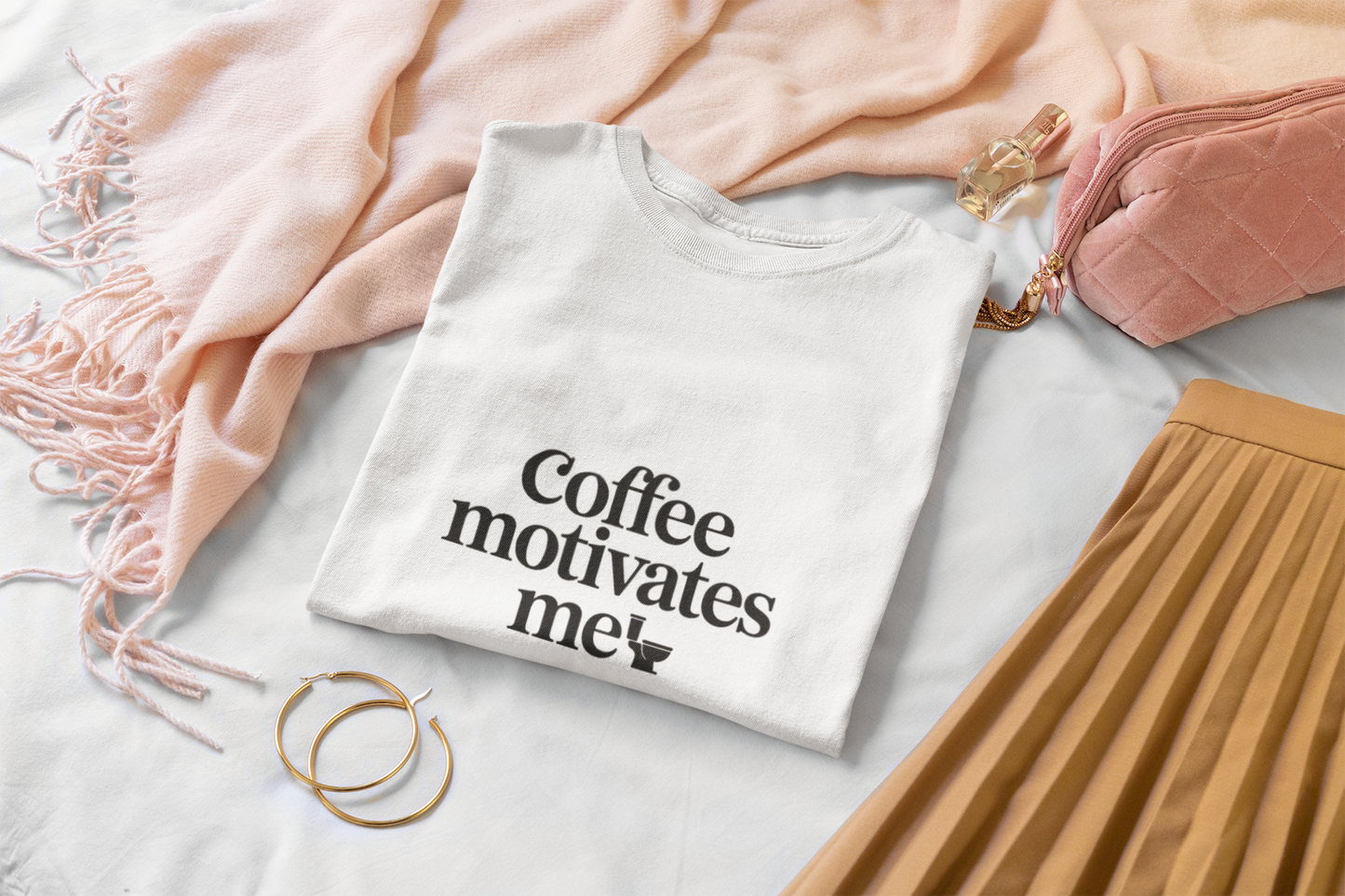 Coffee Motivates Me T-shirt | Coffee Quote Tee