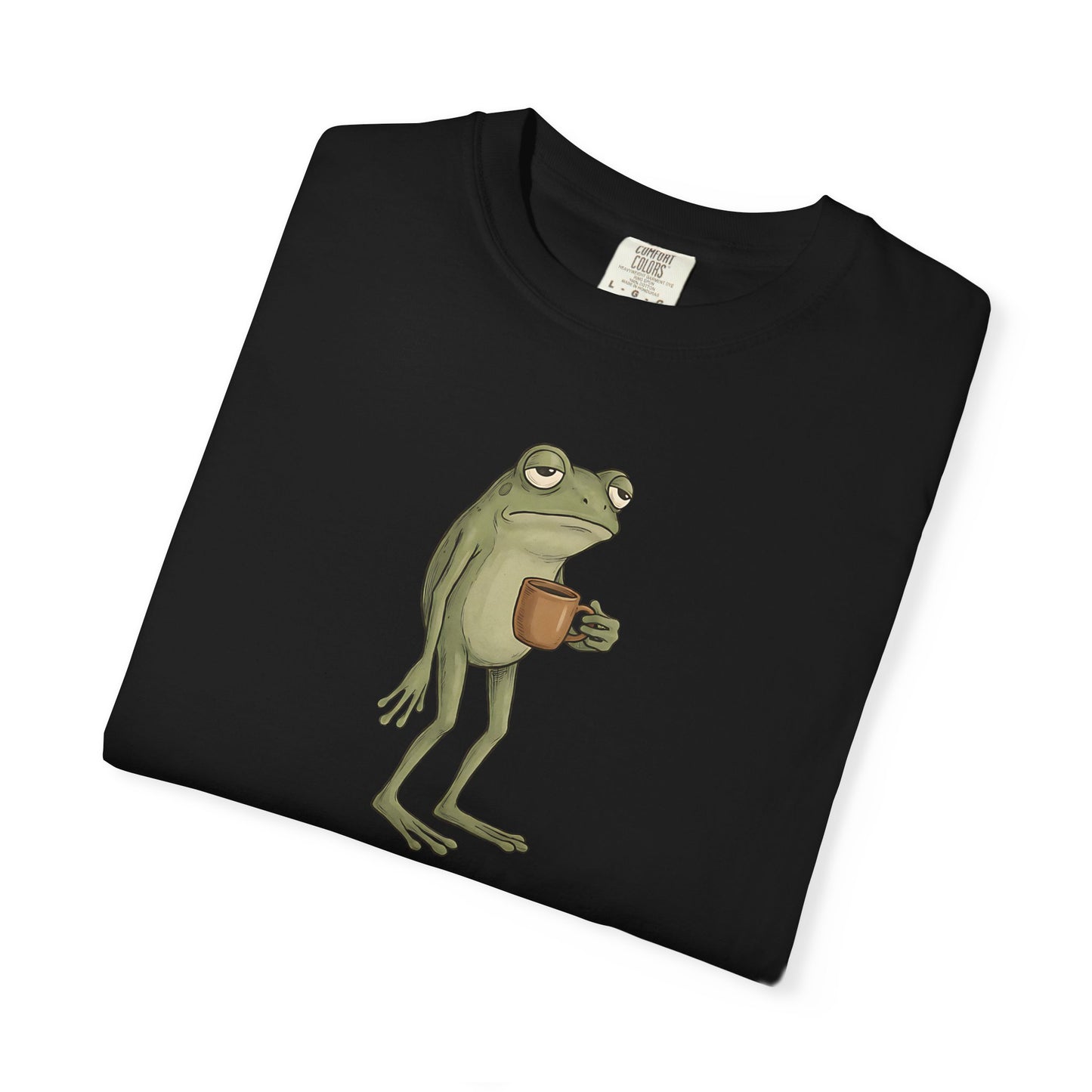 I May Say Weird Stuff Before Coffee - Funny Frog T-Shirt Coffee Humor