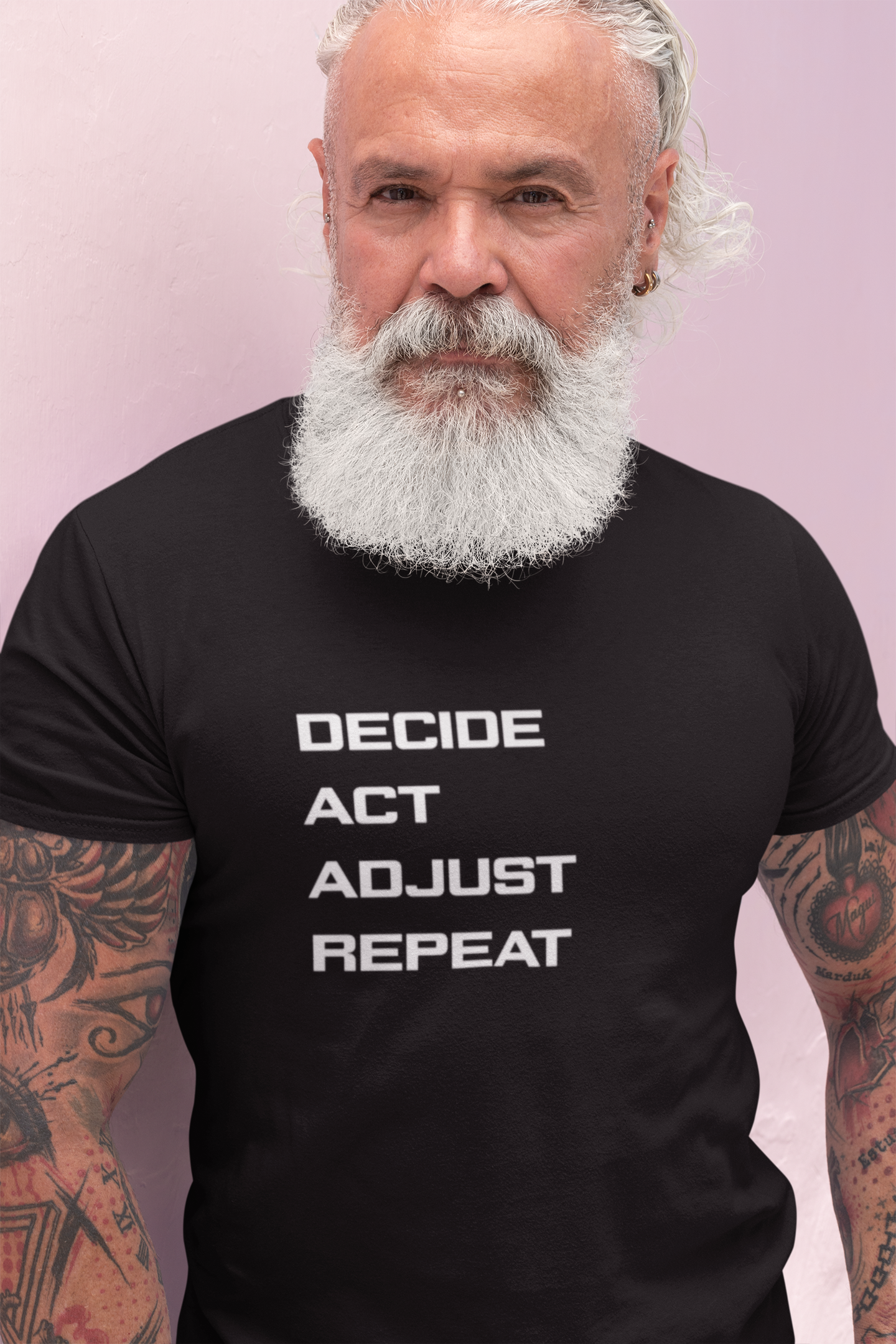 Motivational 'The Success Loop' T-Shirt — Decide • Act • Adjust • Repeat