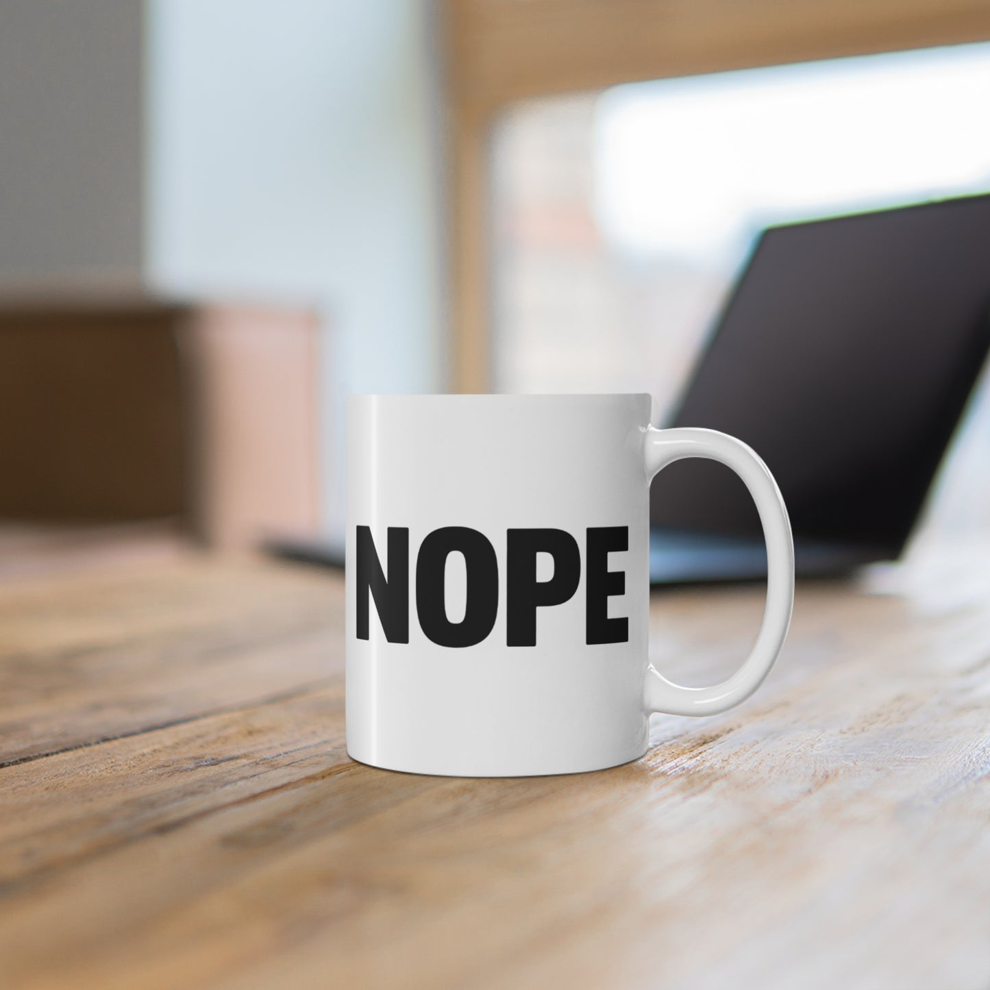 NOPE Mug — 11oz Ceramic Coffee Cup