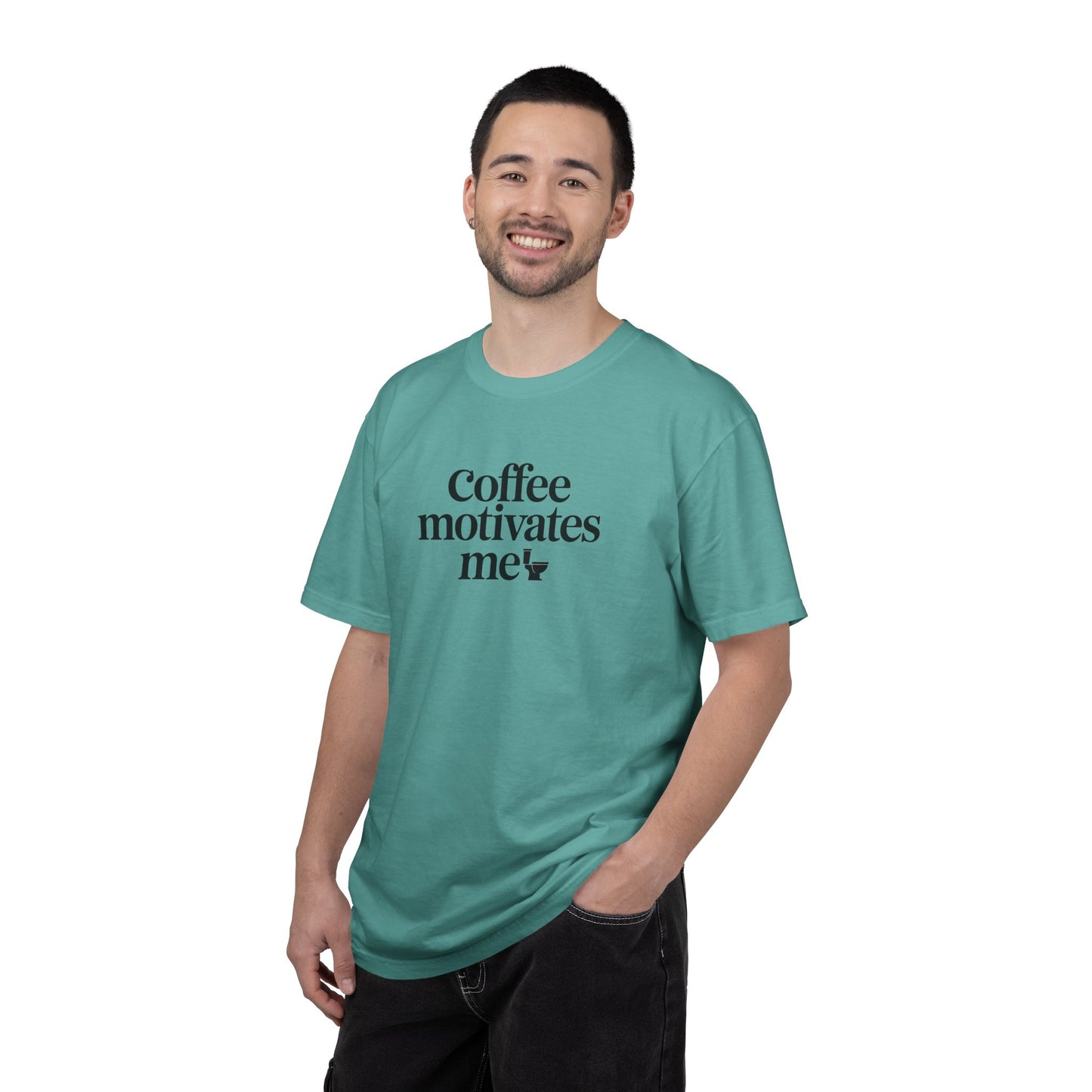 Coffee Motivates Me T-shirt | Coffee Quote Tee